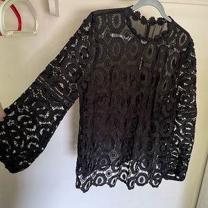 Gorgeous long-sleeve macramé-style sheer top! Eloquii  sz.18